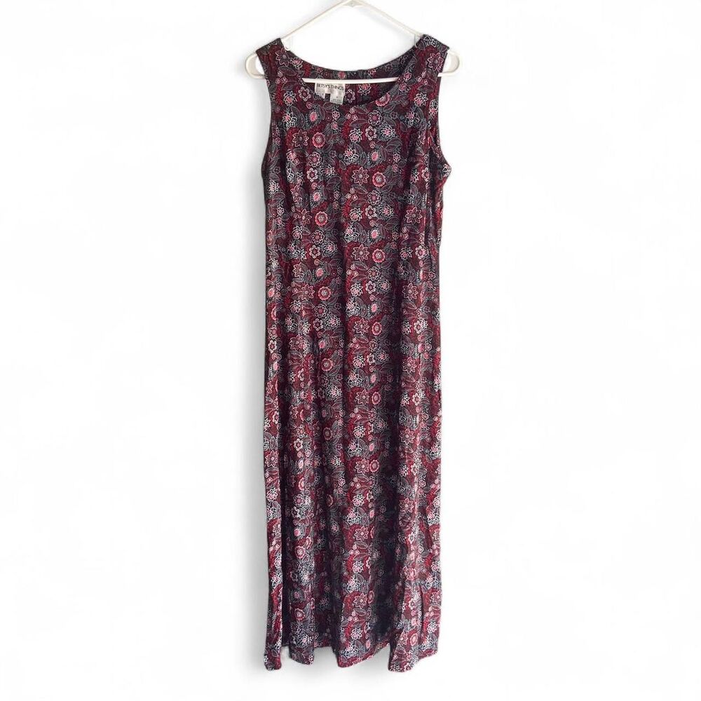 Vintage Betsy's Things black and red floral maxi dress size 10